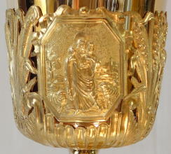 Antique solid silver gilt French Baroque Chalice